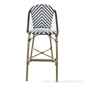 Patio French Aluminum Bistro Outdoor Rattan Bar Chair